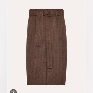 Aritzia Jallade Tie-Front Skirt - Black and White Houndstooth, Size 0